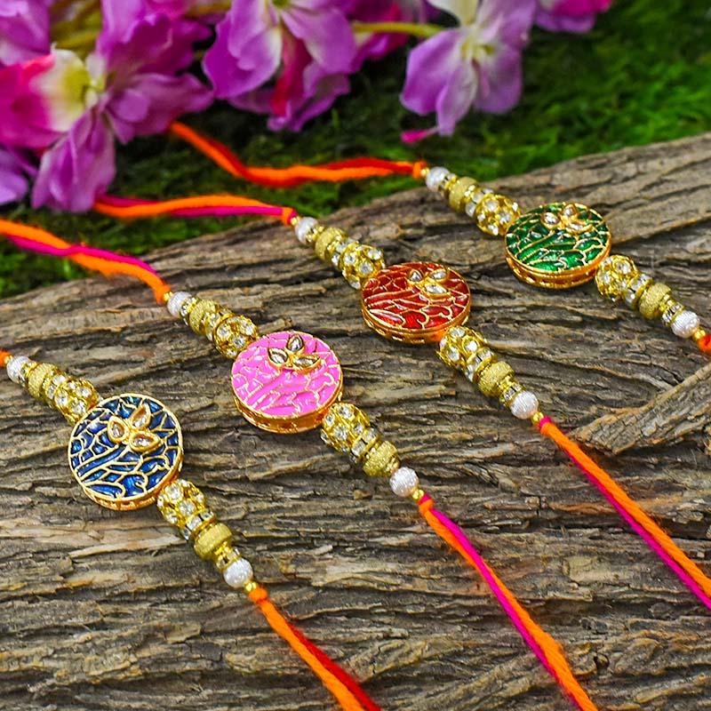 Traditional Bejewelled Rakhi (Set of 4)