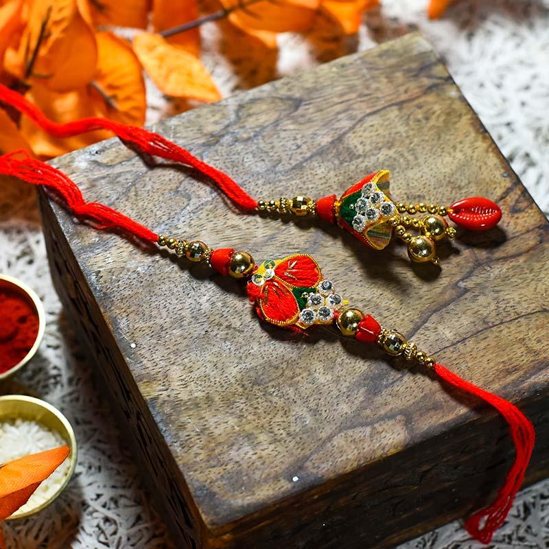 Embroidered Handcrafted Bhaiya Bhabhi Rakhi Lumba
