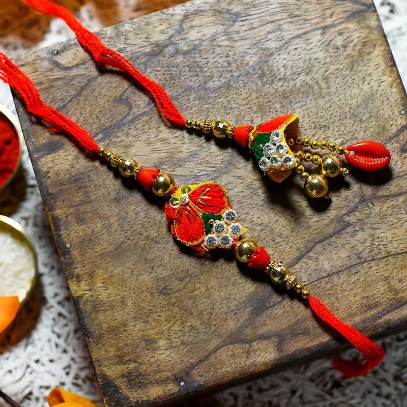 Embroidered Handcrafted Bhaiya Bhabhi Rakhi Lumba