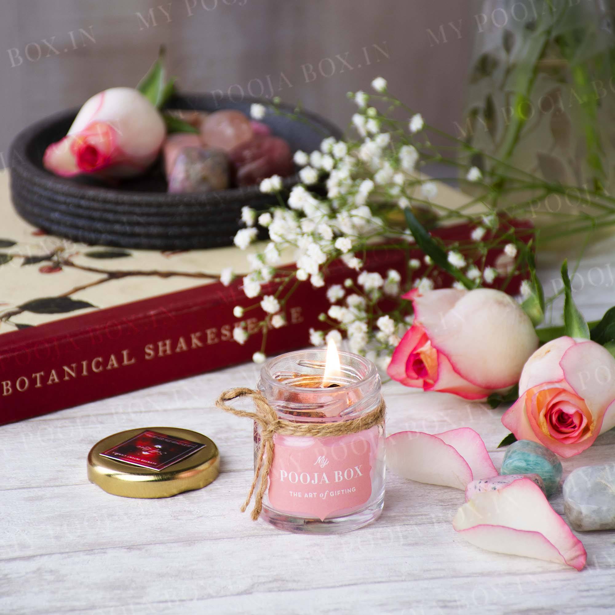 Self Love Crystal Energy Candle - Made With Rose Quartz