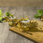 Shimmering Gold Beaded Candle Set