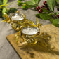 Shimmering Gold Beaded Candle Set