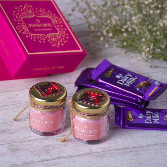Pure Love Crystal Candle Gift Box with Chocolates