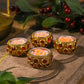 Orange Flower Candle Set