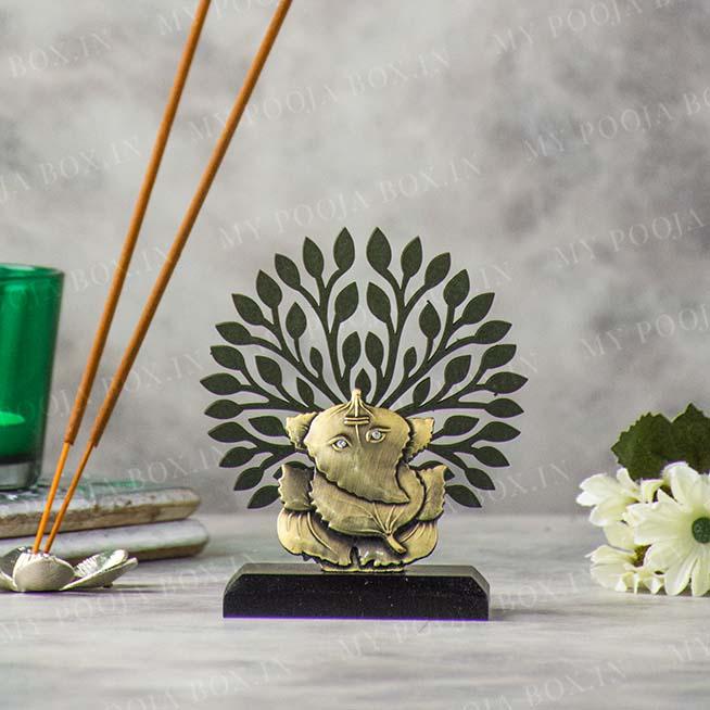 Divine Leafy Lord Ganesha Idol