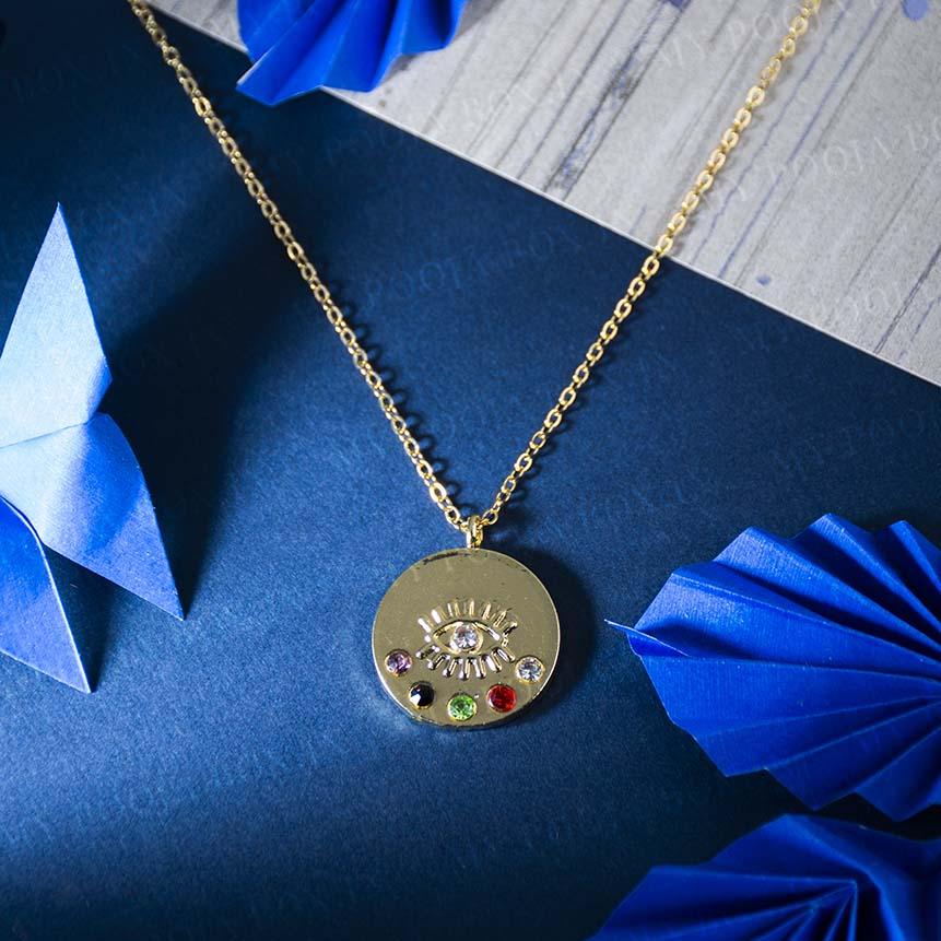 5 Chakra and Evil Eye Pendant Necklace for Healing Power