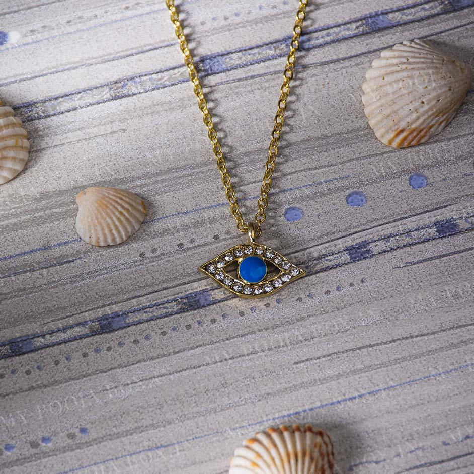 Dazzling Blue Evil Eye Pendant Necklace for Protection