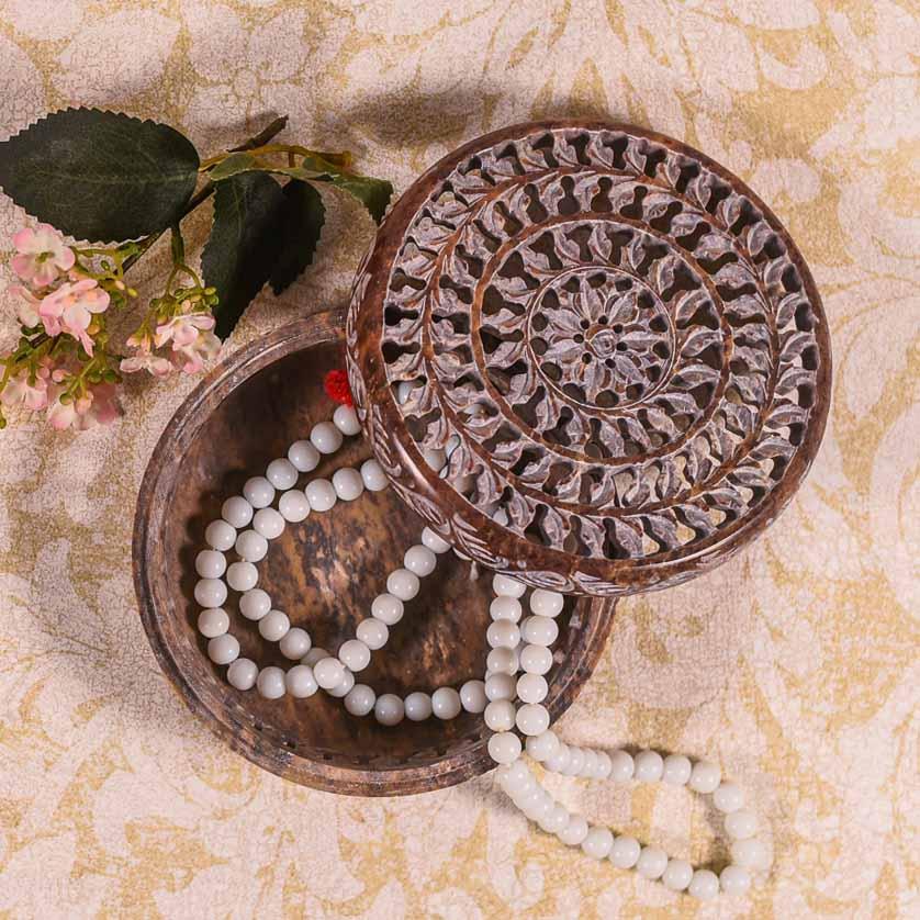 Antique Marble Potpourri Box
