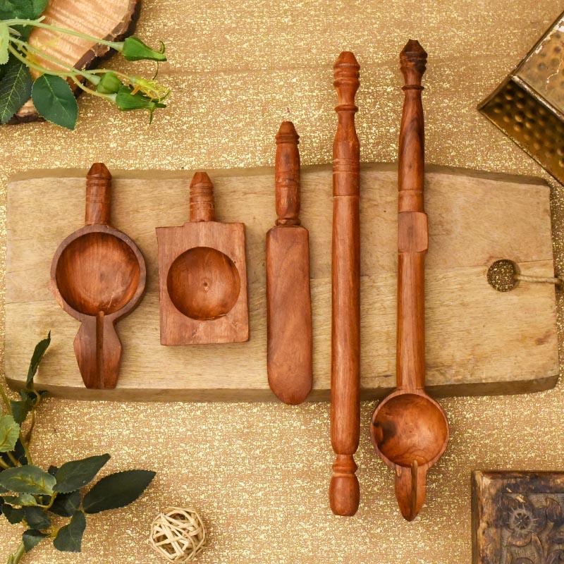 Handmade Sruva/Wooden Spoon Set for Yagna