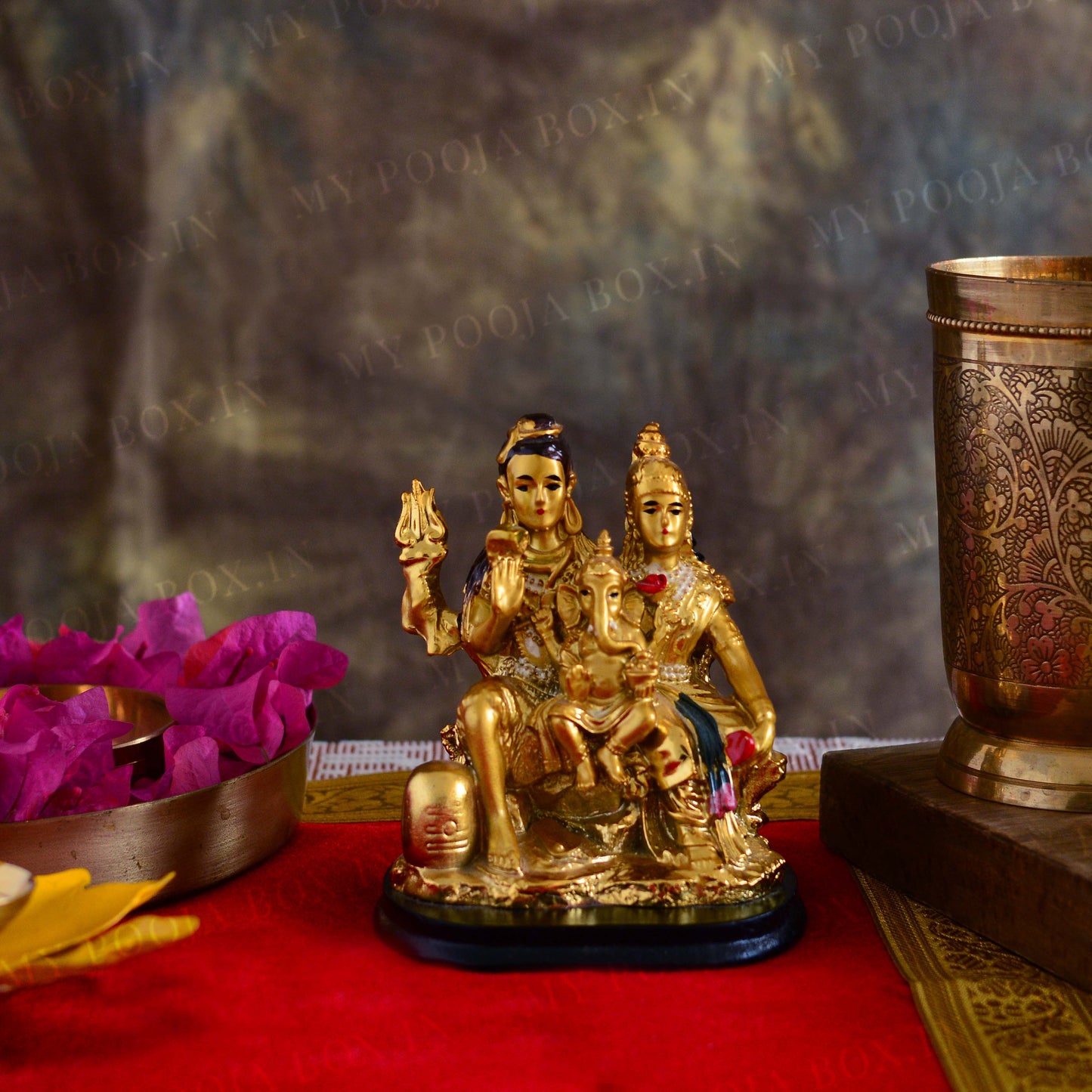 Golden Shiv Parivar Murti