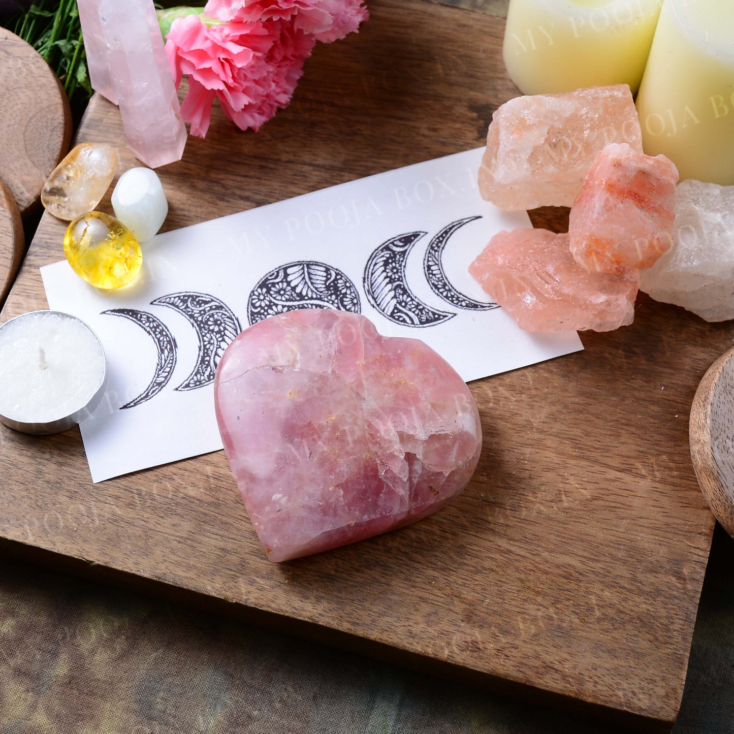 Rose Quartz Heart Shaped Gua Sha