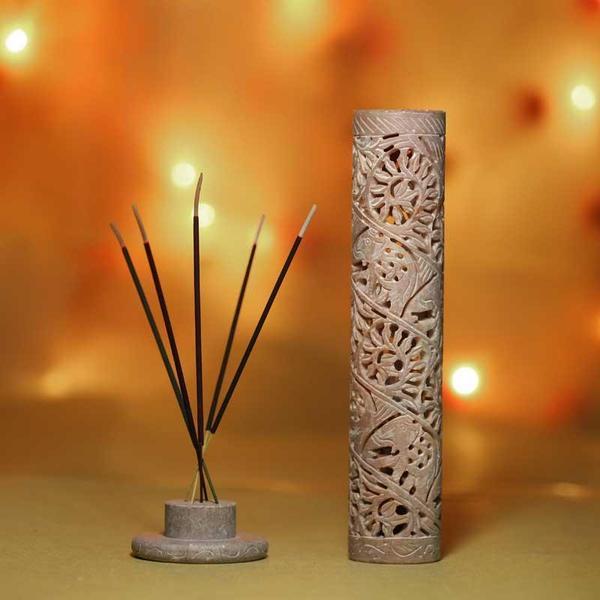 Handcrafted Multipurpose Marble Incense Holder with Exquisite Artwork