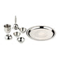 Silver Stainless Steel Pooja Thali Small (Set of 7)