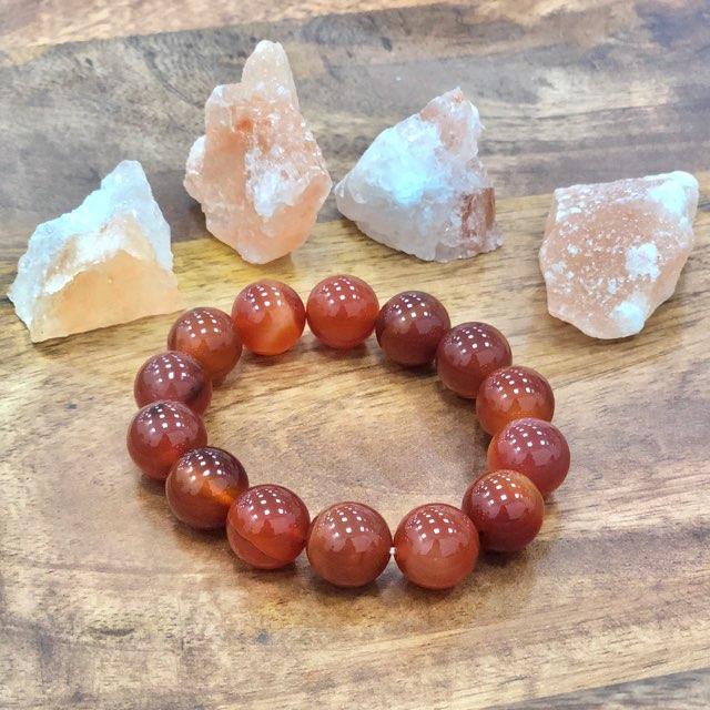 Stability- Carnelian Gemstone 14 Bead Band/Bracelet