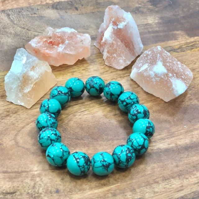 Buy Turquoise/ Firoza Gemstone Protection 15 Bead Band/Bracelet