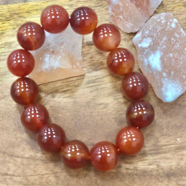 Stability- Carnelian Gemstone 14 Bead Band/Bracelet