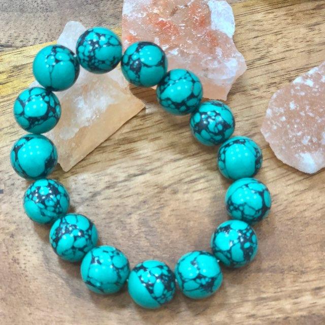 Turquoise/ Firoza Gemstone Protection 15 Bead Band/Bracelet