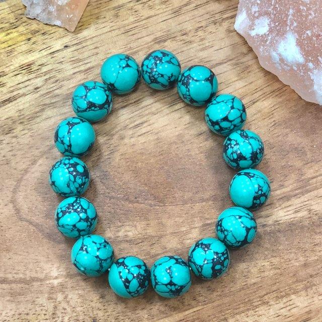 Turquoise/ Firoza Gemstone Protection 15 Bead Band/Bracelet