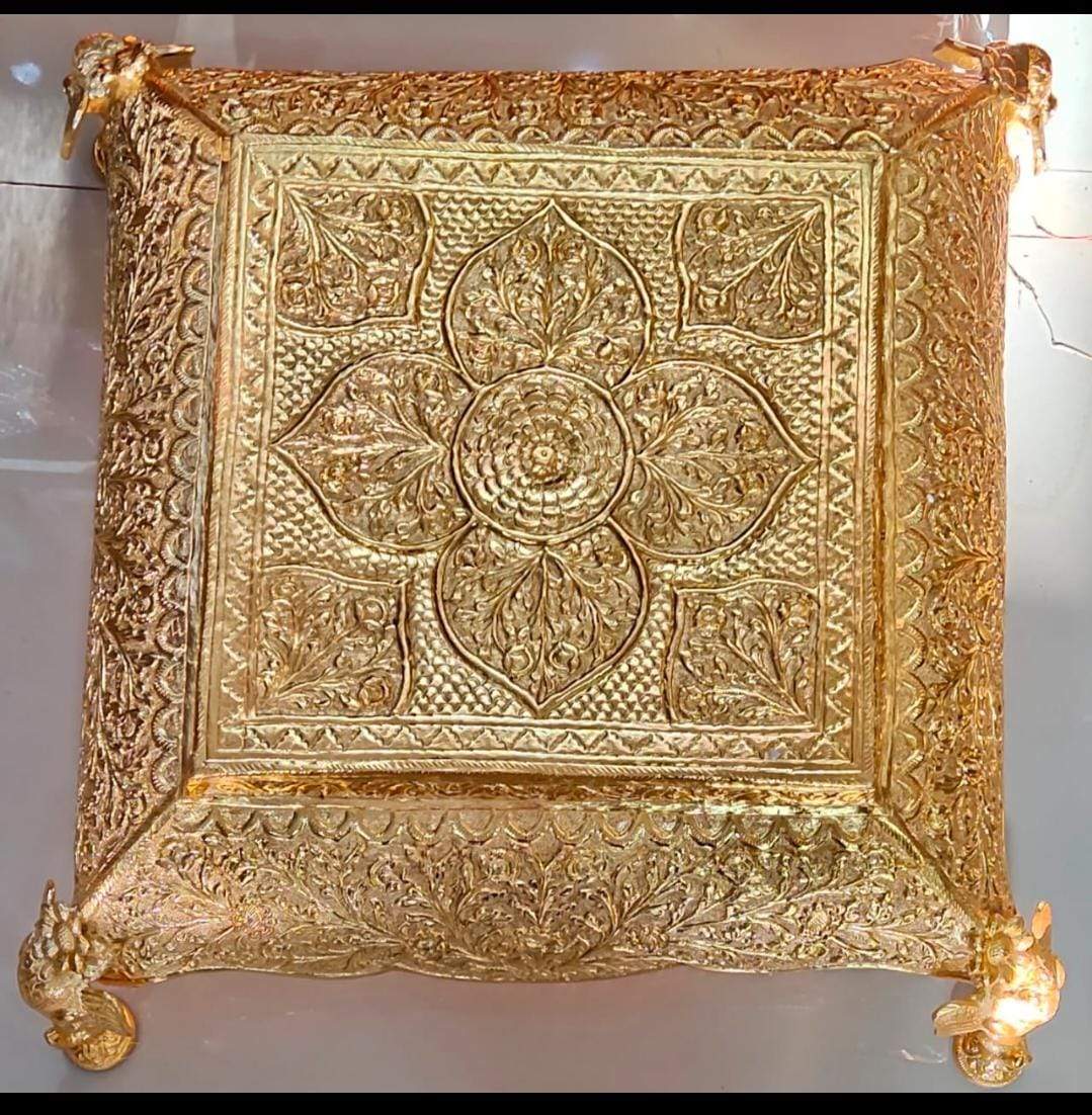 Magnificent Engraved Brass Chowki