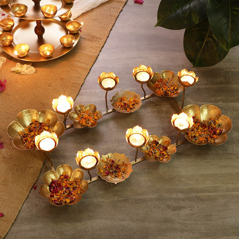 Rectangular Framed Rangoli T-light Stand