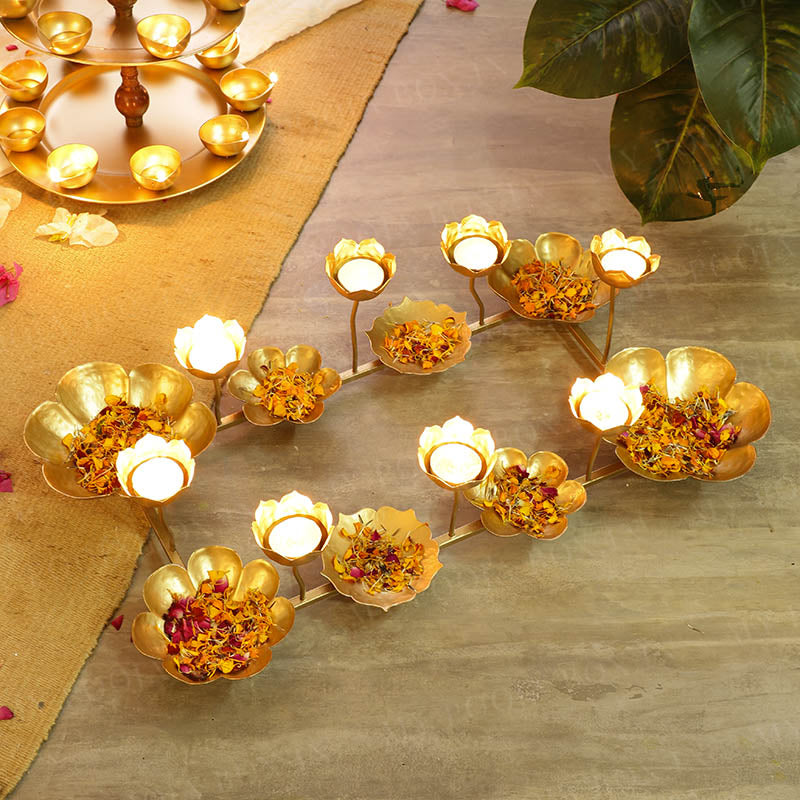 Rectangular Framed Rangoli T-light Stand