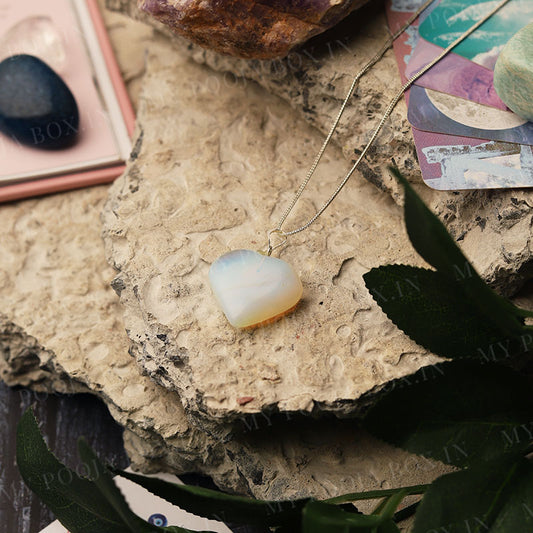 Opal Heart Pendant