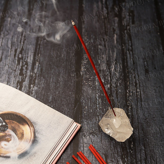 Clear Quartz Crystal Incense Stand