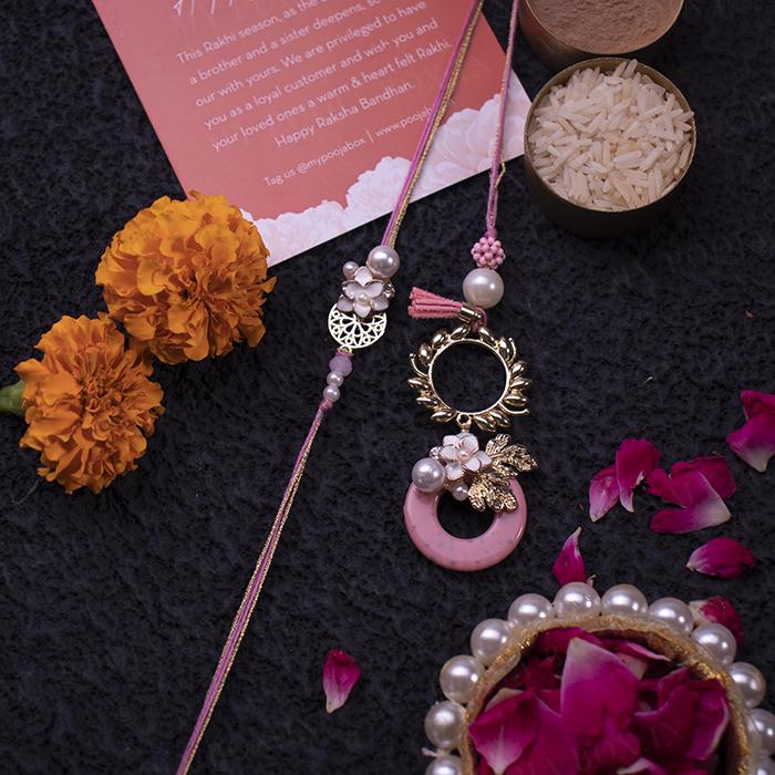 Floral Pink Bhaiya Bhabhi Set