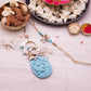 Aqua Flower Bhaiya Bhabhi Rakhi Set