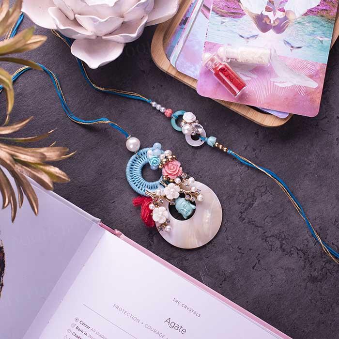 Exceptional Blue Bhaiya Bhabhi Rakhi