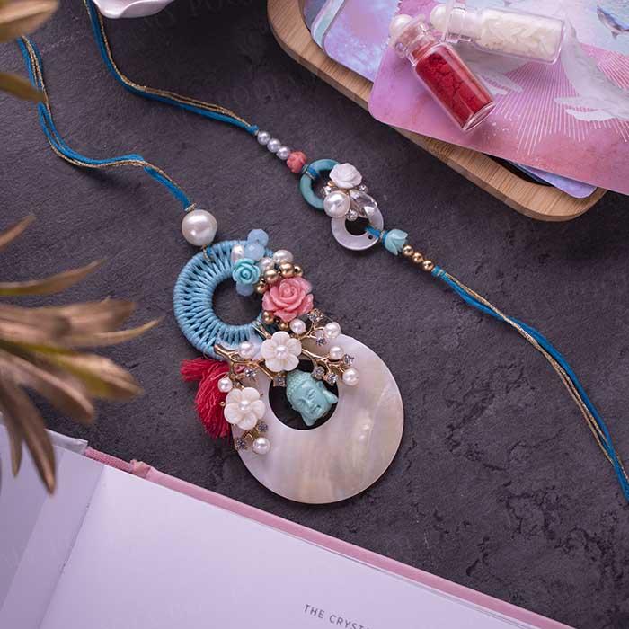 Exceptional Blue Bhaiya Bhabhi Rakhi