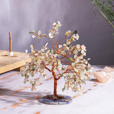 Green Aventurine Healing Crystal Feng Shui Tree for Love 100 Beads