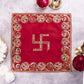 Swastik Embroidered Aasan with Multicolored Border