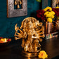 Antique Brass Panchmukhi Sitting Hanuman Idol
