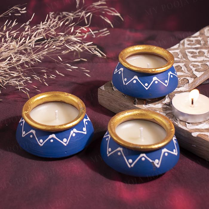 Decorative Petite Matki Candle (Set of 3)