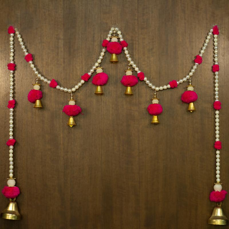 Pink Pom-Pom Toran/ Bandhanwar