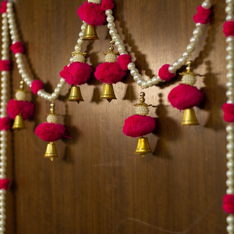 Pink Pom-Pom Toran/ Bandhanwar
