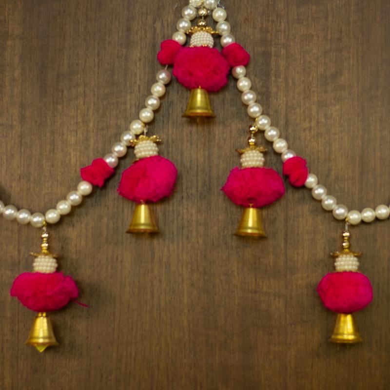 Pink Pom-Pom Toran/ Bandhanwar