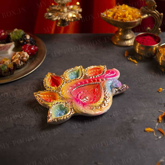8 Eco Friendly Peacock Panch Jyot Diya