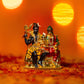 Divine Colorful Diamond Studded Shiv Parivar Statue in Metal