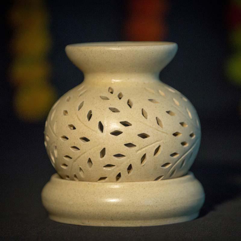 Beige Ceramic Pot Aroma Diffuser