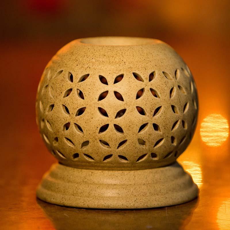 Eye-catching Brown Ceramic Round Aroma Diffuser