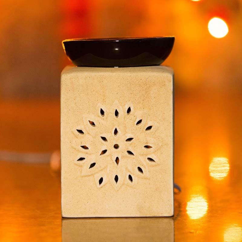 Square Beige Ceramic Aroma Diffuser