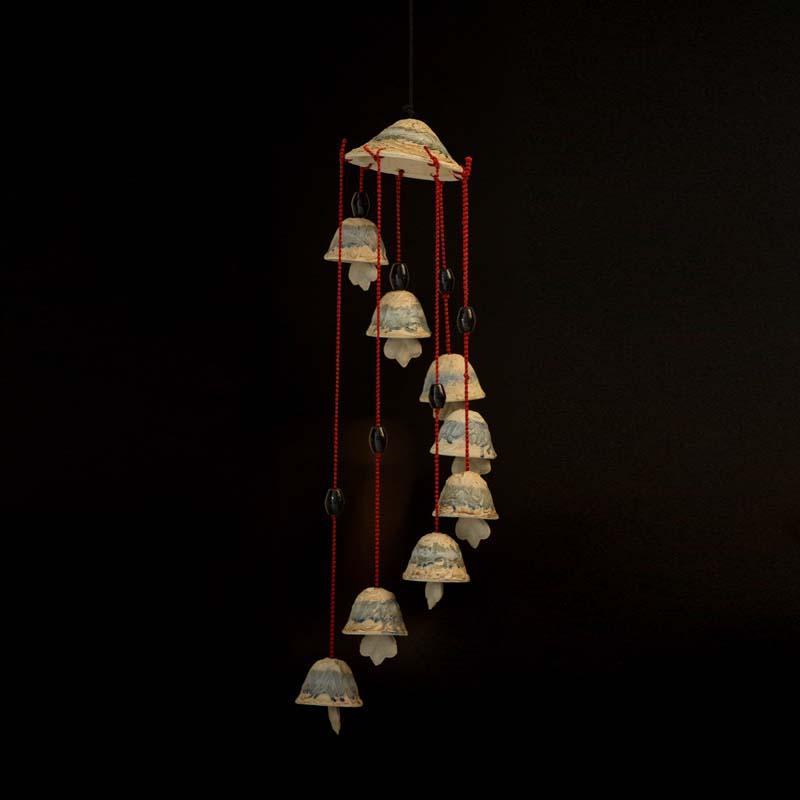 Unique Shaded Ceramic Wind Chime