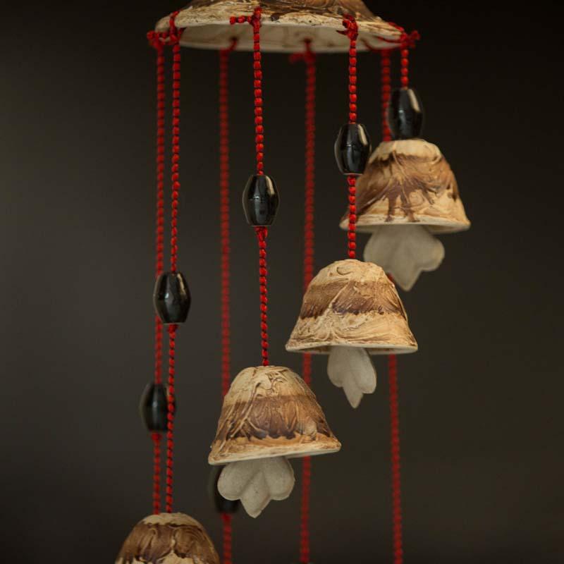 Handcrafted Brown Shaded Ceramic Wind Chime