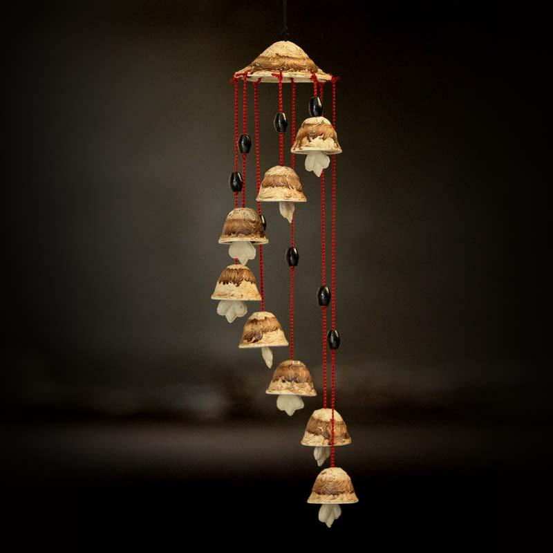 Handcrafted Brown Shaded Ceramic Wind Chime