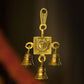 Antique Brass 3 Bells Door/Wall Hanging with Engraved Sun God
