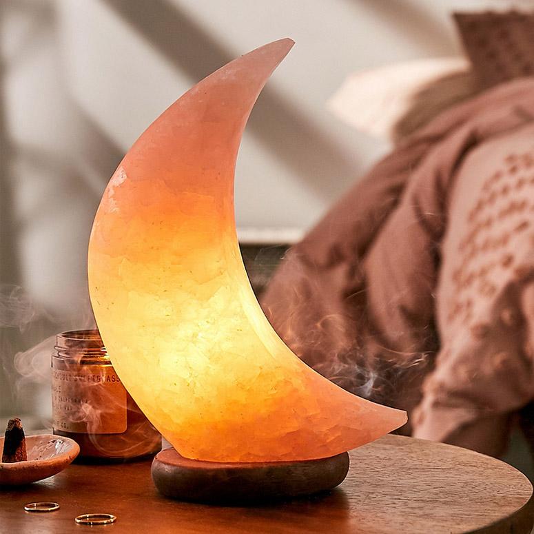 Crescent Moon Glow Pink Himalayan Salt Lamp