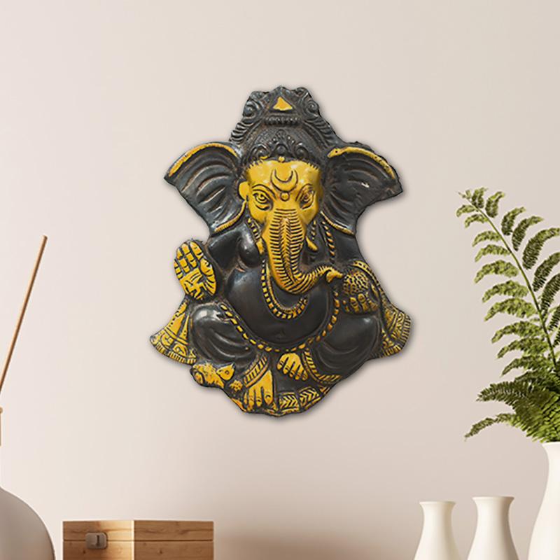 Antique Brass Ganesha Wall Hanging