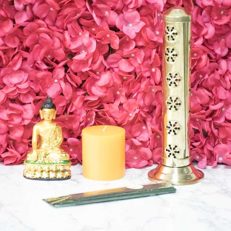 Exclusive Buddha Statue Candle Combo with Incense Sticks & Holder